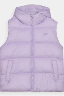 Best 4F Bezrękawnik Damski Puchowy Z Kapturem WAW24TVJAF141-52S Fioletowy