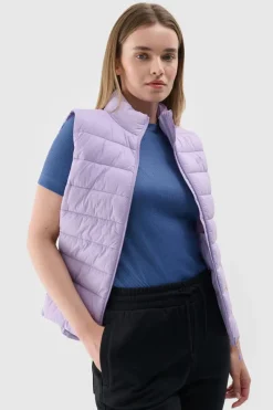 Hot Bezrękawnik Damski Puchowy Ze Stójką WAW24TVJAF139-52S Damskie Bluzy Damskie|Odzież 4F