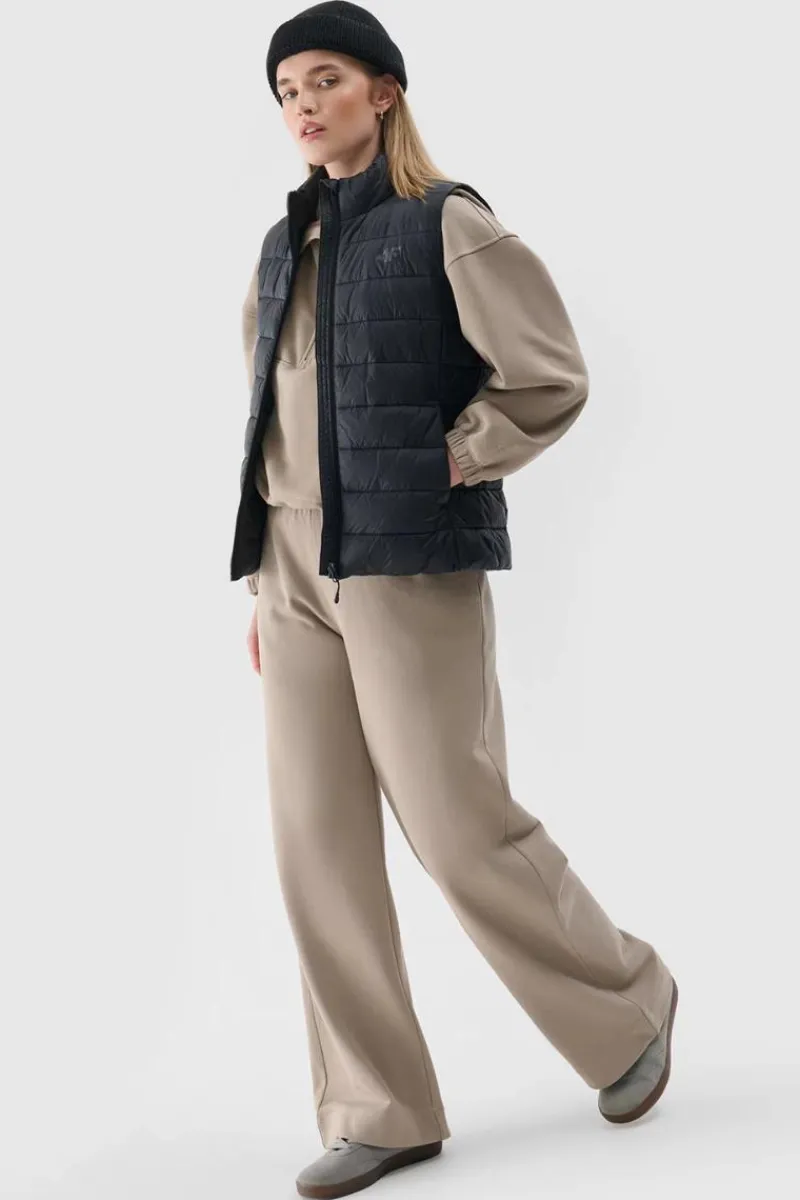 Hot 4F Bezrękawnik Damski Puchowy Ze Stójką WAW24TVJAF139-20S Czarny