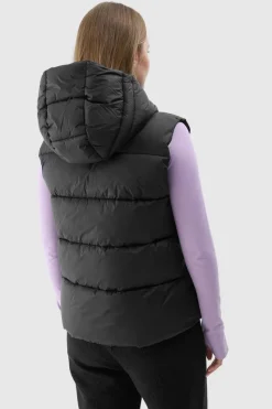 Best 4F Bezrękawnik Damski Puchowy Z Kapturem WAW24TVJAF141-20S Czarny