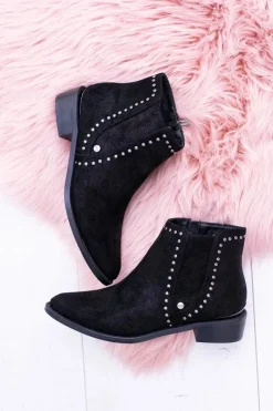 Sale Big Star Shoes Big Star Czarne Damskie Botki Sztyblety BB274529