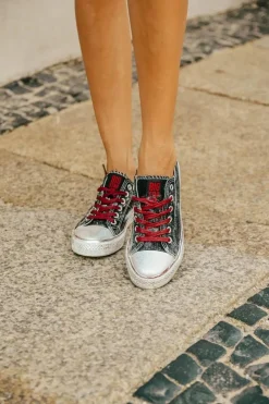 New Big Star Czarne Posrebrzane Tenisówki Trampki BB274013 Damskie Trampki Damskie Big Star|Trampki Damskie Niskie