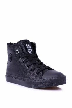 Best Big Star Dziecięce Wysokie Czarne Trampki Sneakersy BB374141 Damskie Chłopięce|Dziewczęce