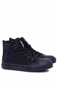 Best Big Star Dziecięce Wysokie Czarne Trampki Sneakersy BB374141 Damskie Chłopięce|Dziewczęce