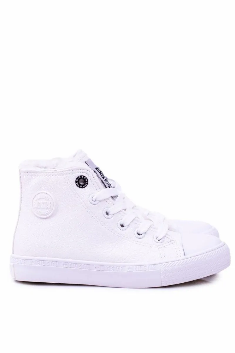 Chłopięce|Dziewczęce>Big Star Shoes Big Star Dziecięce Wysokie Białe Trampki Sneakersy BB374141