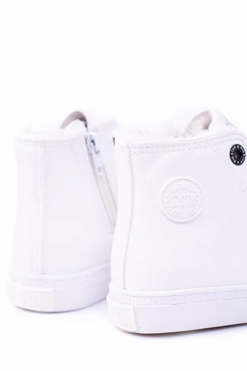 Chłopięce|Dziewczęce>Big Star Shoes Big Star Dziecięce Wysokie Białe Trampki Sneakersy BB374141