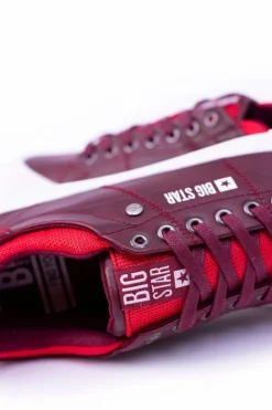 Big Star Shoes Big Star Męskie Bordowe Trampki Tenisówki BB174011