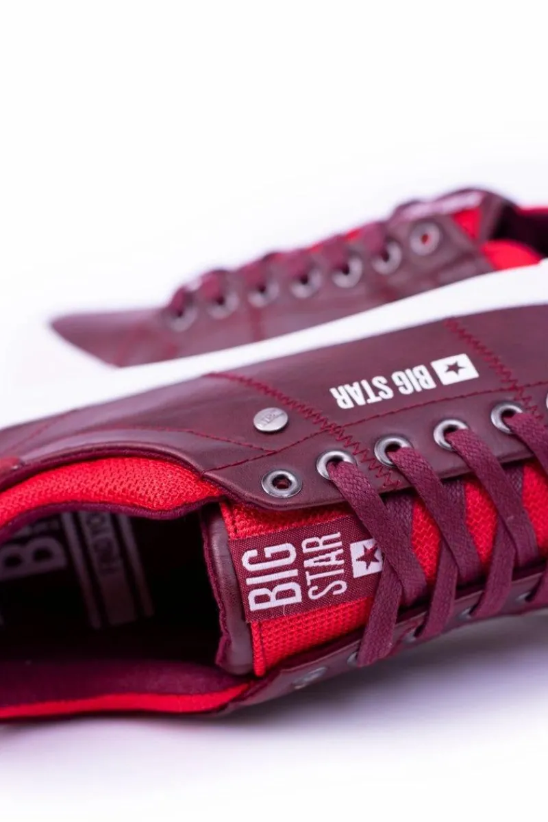 Big Star Shoes Big Star Męskie Bordowe Trampki Tenisówki BB174011