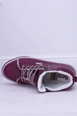 Discount Big Star Ocieplane Bordowe Damskie Tenisówki BB274007 Damskie Trampki Damskie Big Star|Big Star