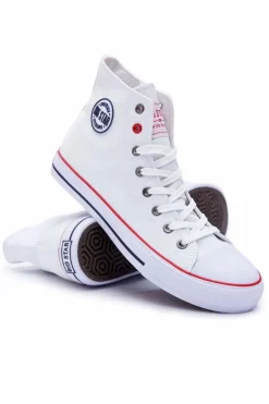Best Big Star Wysokie Męskie Białe Trampki T174106 Męskie Trampki Męskie Big Star|Trampki Wysokie