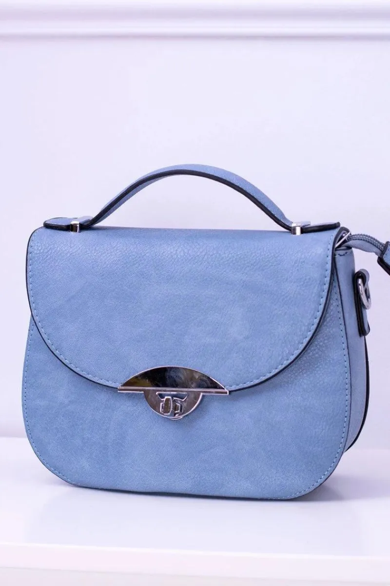 Torebki Kuferki>Boto Błękitna Damska Torebka Listonoszka Kuferek