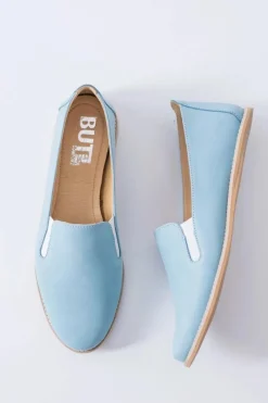 Clearance Boto Błękitne Pastelowe Baleriny Damskie Skóra Fresca