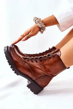 Botki Sznurowane|Botki Zimowe Damskie></noscript>Buty damskie Vinceza Botki Damskie Camel Myroe