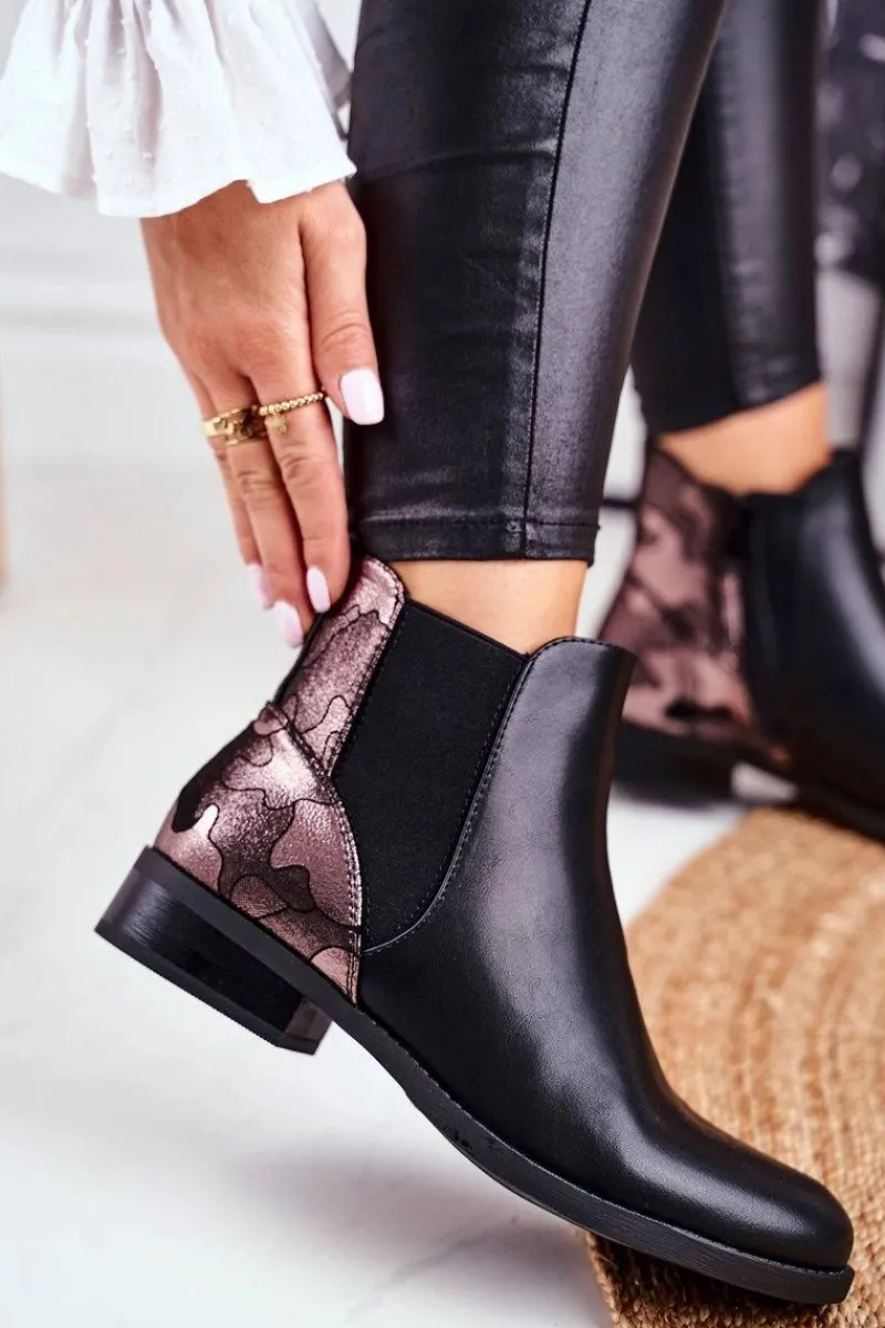 Best Botki Damskie Ciepłe Sztyblety Płaski Obcas Czarne Dibbo Damskie Czarne Botki|Botki Zimowe Damskie