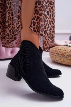 New Boto Botki Damskie Kowbojki Czarne Agnes