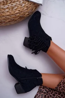 New Boto Botki Damskie Kowbojki Czarne Agnes