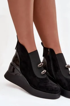 Botki Zimowe Damskie|Botki Na Koturnie><noscript><img width=