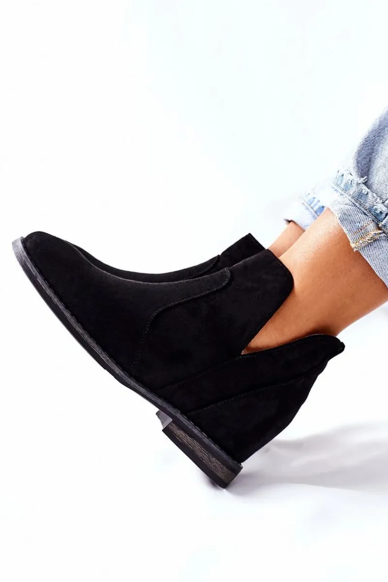 Online Damskie buty S.Barski Botki Damskie Na Koturnie S.Barski Joiva Czarne