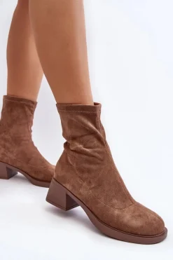 Clearance Botki Damskie Na Niskim Obcasie Brązowe Aphroteia Damskie Botki Ocieplane|Czarne Botki