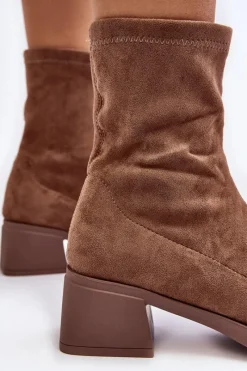 Clearance Botki Damskie Na Niskim Obcasie Brązowe Aphroteia Damskie Botki Ocieplane|Czarne Botki