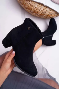 Botki Na Słupku|Botki Zimowe Damskie></noscript>Buty Sergio Leone Botki Damskie Na Obcasie Sergio Leone Czarne BT520