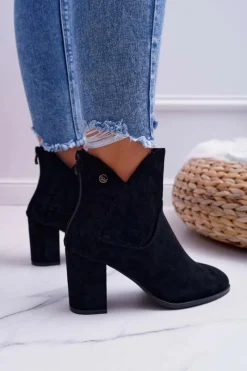 Discount Buty Sergio Leone Botki Damskie Na Obcasie Sergio Leone Czarne BT525