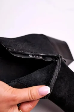 Botki Na Słupku|Czarne Botki></noscript>Buty Sergio Leone Botki Damskie Na Obcasie Sergio Leone Zamszowe Czarne BT613