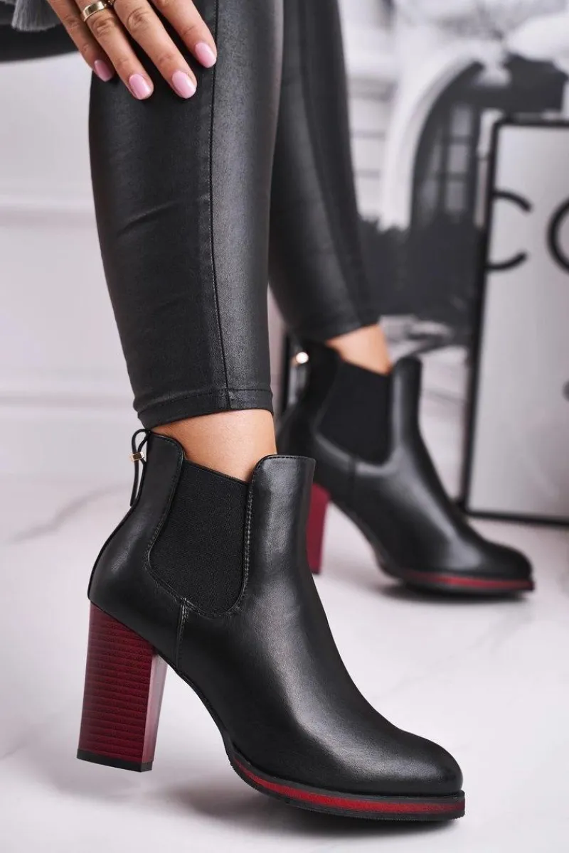 Hot Buty Sergio Leone Botki Damskie Na Obcasie Sergio Leone Czarne BT538