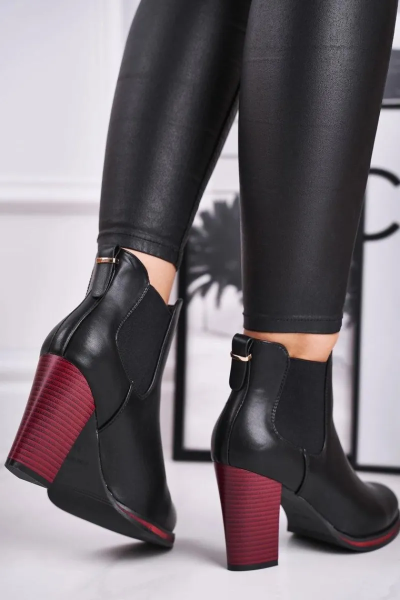 Hot Buty Sergio Leone Botki Damskie Na Obcasie Sergio Leone Czarne BT538