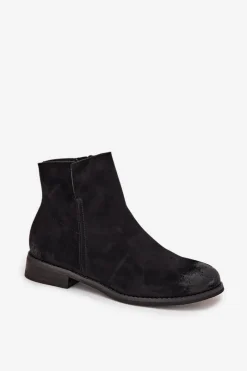 Online Buty damskie Vinceza Botki Damskie Na Płaskim Obcasie Vinceza 39961 Czarne Czarny