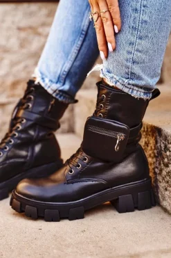 Botki Sznurowane|Czarne Botki><noscript><img width=