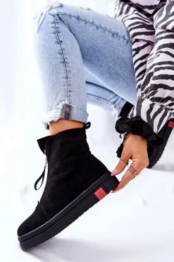 Czarne Botki|Botki Zimowe Damskie><noscript><img width=