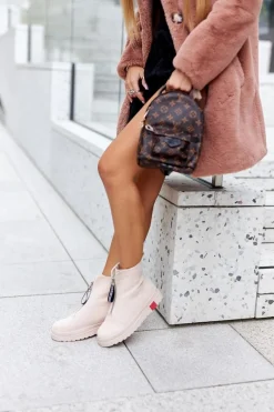 Best Boto Botki Damskie Na Platformie Beżowe Charlee