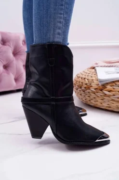 New Botki Damskie Na Słupku Czarne Make Feel Damskie Botki Na Słupku|Botki Na Obcasie