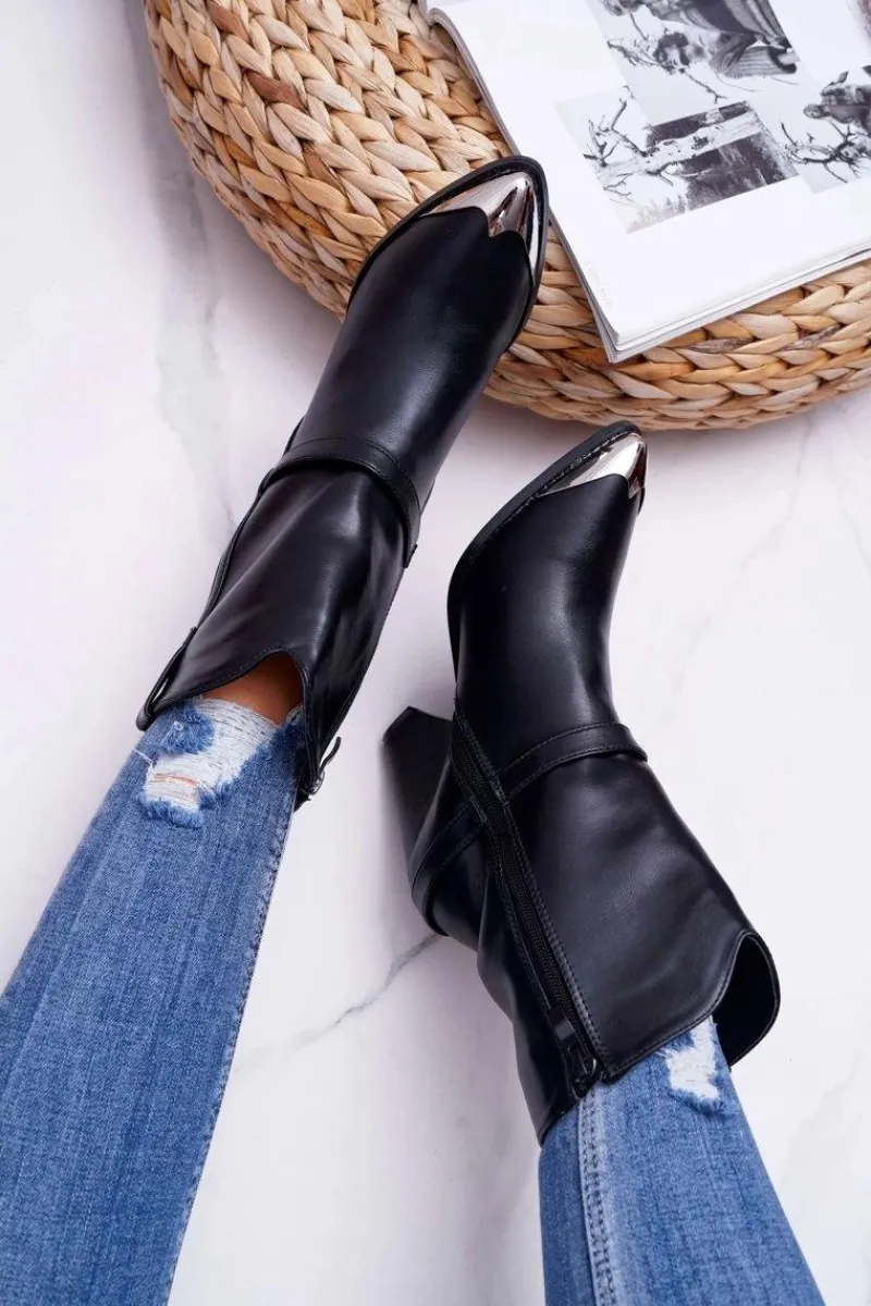 New Botki Damskie Na Słupku Czarne Make Feel Damskie Botki Na Słupku|Botki Na Obcasie