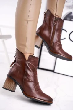 Botki Maciejka|Botki Na Słupku>Maciejka Botki Damskie Na Słupku Brązowe 04757-02