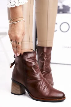 Botki Maciejka|Botki Na Słupku>Maciejka Botki Damskie Na Słupku Brązowe 04757-02