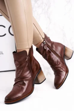 Botki Maciejka|Botki Na Słupku></noscript>Maciejka Botki Damskie Na Słupku Brązowe 04757-02