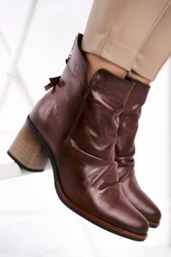 Botki Maciejka|Botki Na Słupku></noscript>Maciejka Botki Damskie Na Słupku Brązowe 04757-02