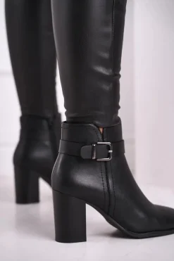 Hot Buty Sergio Leone Botki Damskie Na Słupku Sergio Leone Czarne BT509