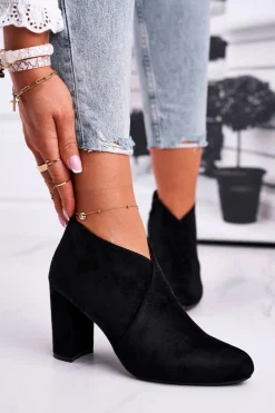 Hot Buty Sergio Leone Botki Damskie Na Słupku Sergio Leone Czarne BT498