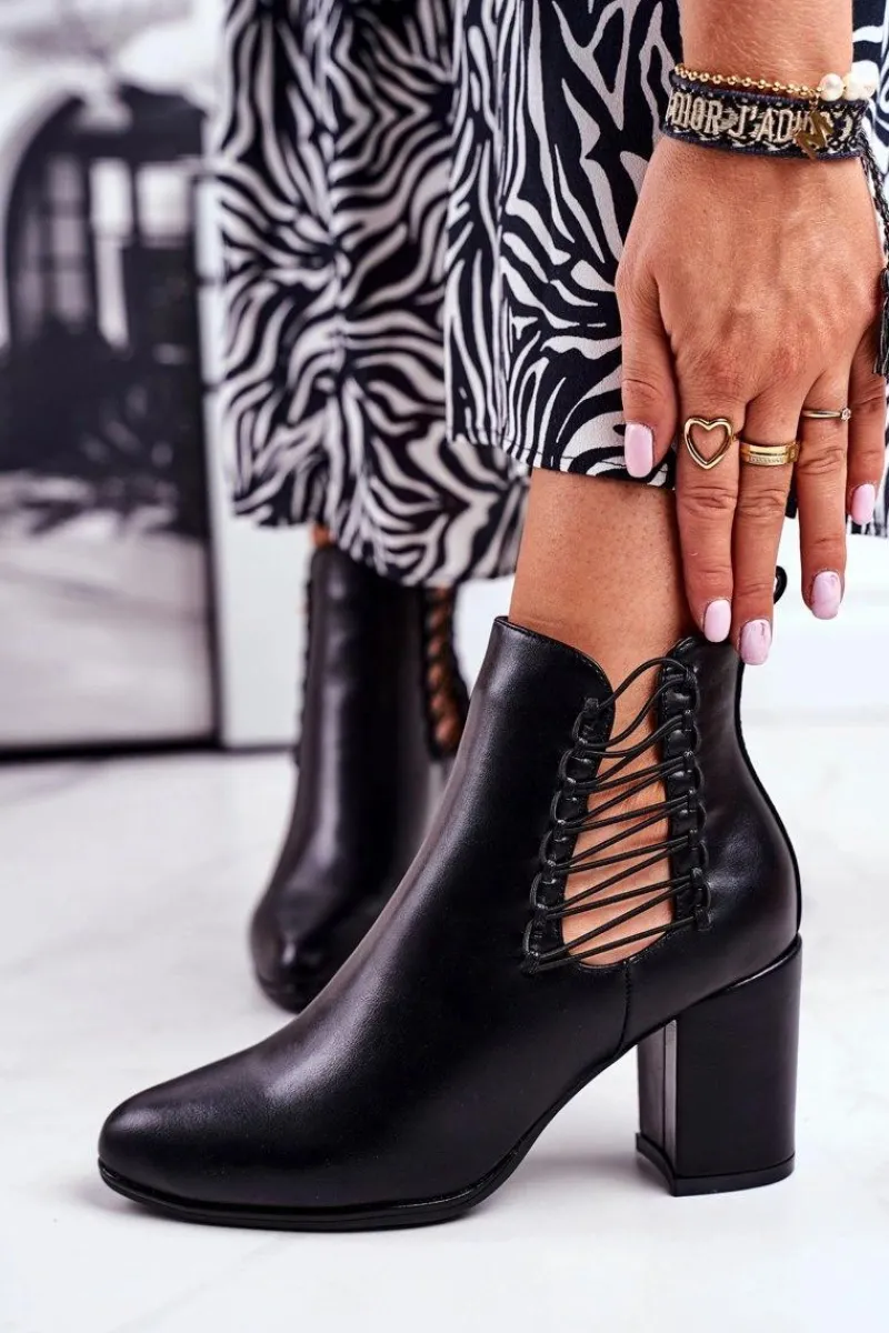 Botki Na Słupku|Czarne Botki>Buty damskie Vinceza Botki Damskie Na Słupku Wsuwane Z Gumkami Czarne Vibo