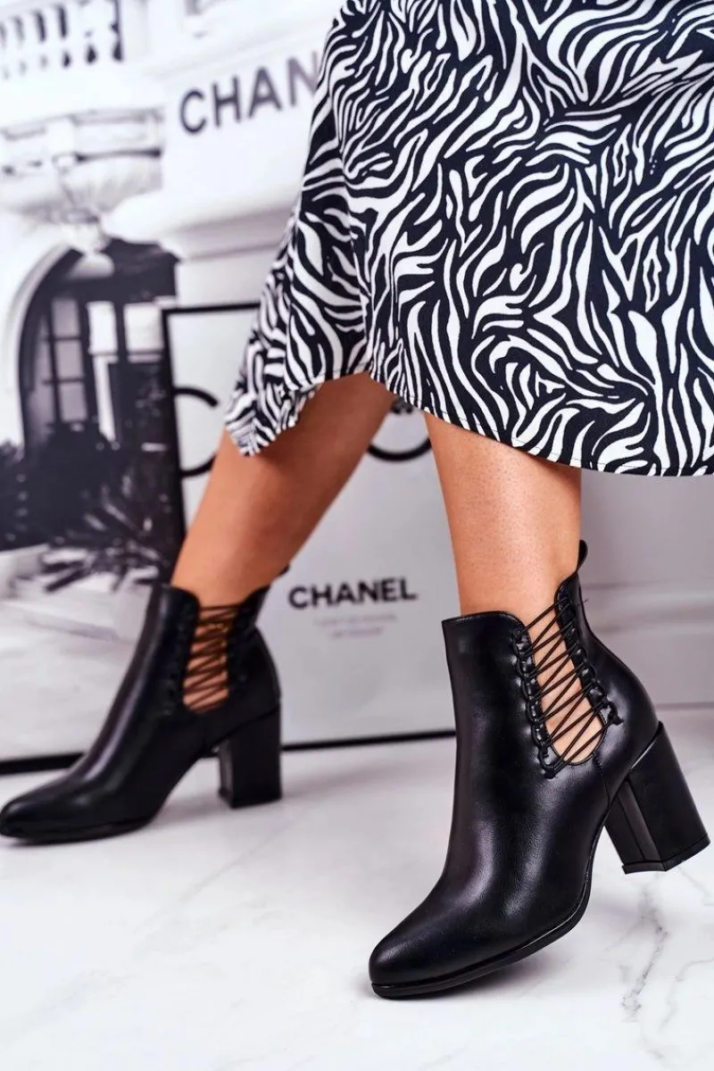 Botki Na Słupku|Czarne Botki>Buty damskie Vinceza Botki Damskie Na Słupku Wsuwane Z Gumkami Czarne Vibo