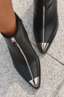 New Boto Botki Damskie Na Słupku Z Ozdobnym Zamkiem Czarne Wiviane