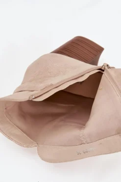 Sale Botki Damskie Na Słupku Z Frędzlami Jasnobeżowe Rosabella Damskie Botki Na Słupku|Botki Na Obcasie