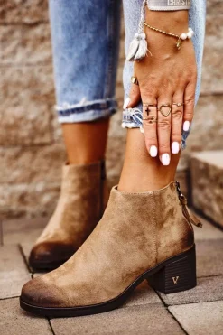 Hot Botki Damskie Na Słupku Zamszowe Beżowe Volares Damskie Botki Na Słupku|Botki Zimowe Damskie