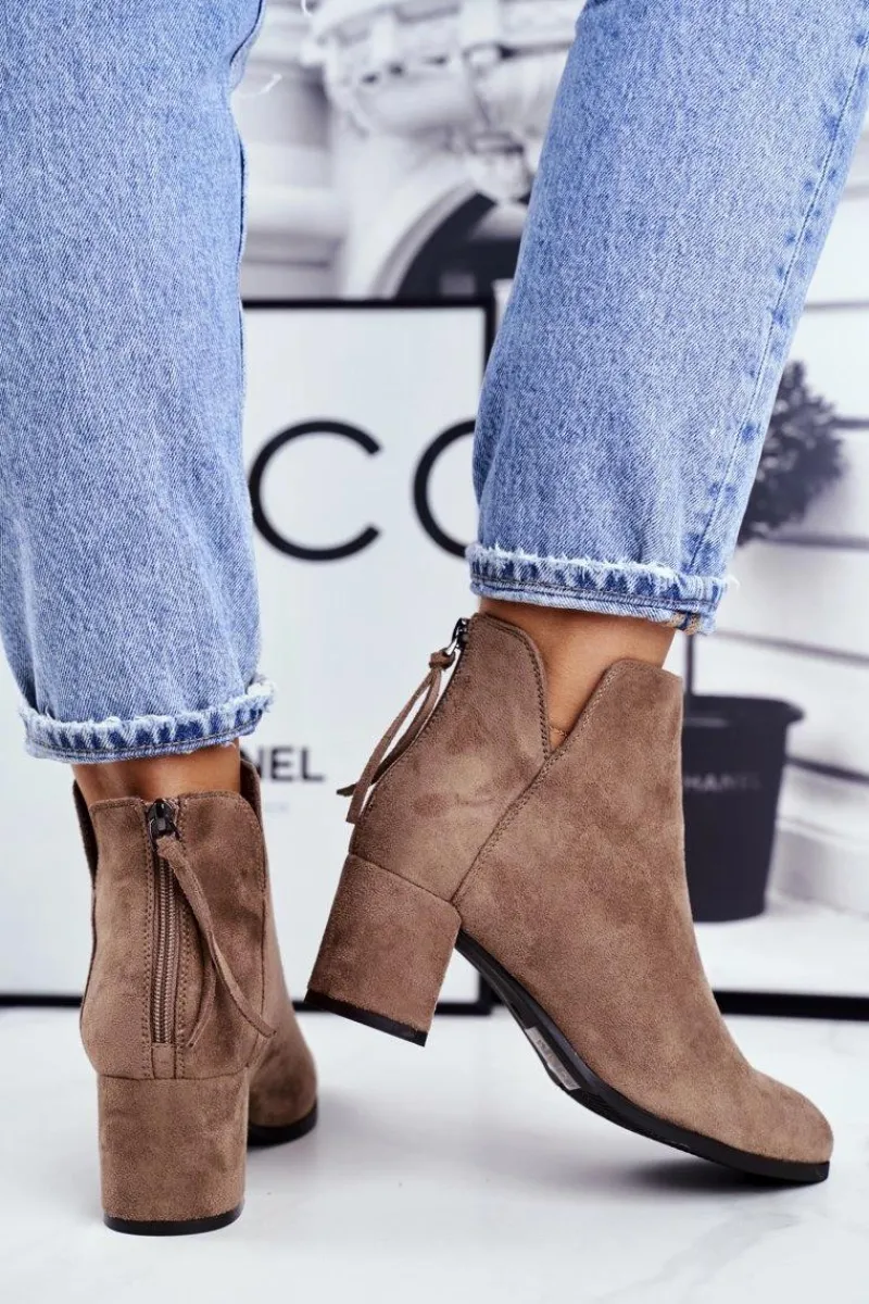 Botki Na Słupku|Czarne Botki>Buty damskie Vinceza Botki Damskie Na Słupku Zamszowe Beżowe Mimosa