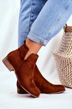 Online Botki Damskie Płaski Obcas Wiosenne Camel Viva Damskie Botki Wiosenne|Brązowe I Beżowe Botki