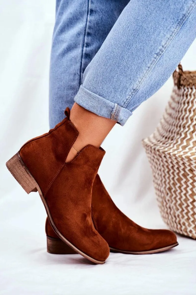 Online Botki Damskie Płaski Obcas Wiosenne Camel Viva Damskie Botki Wiosenne|Brązowe I Beżowe Botki