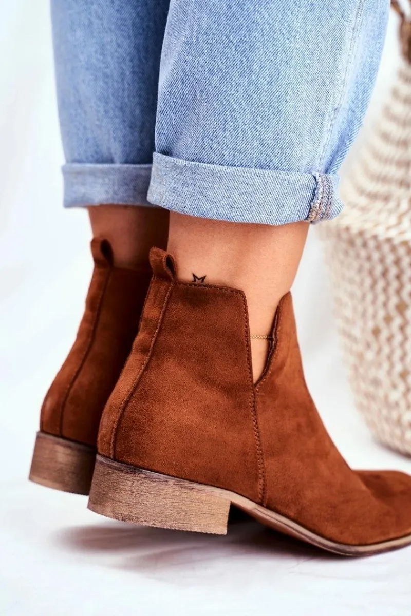 Online Botki Damskie Płaski Obcas Wiosenne Camel Viva Damskie Botki Wiosenne|Brązowe I Beżowe Botki